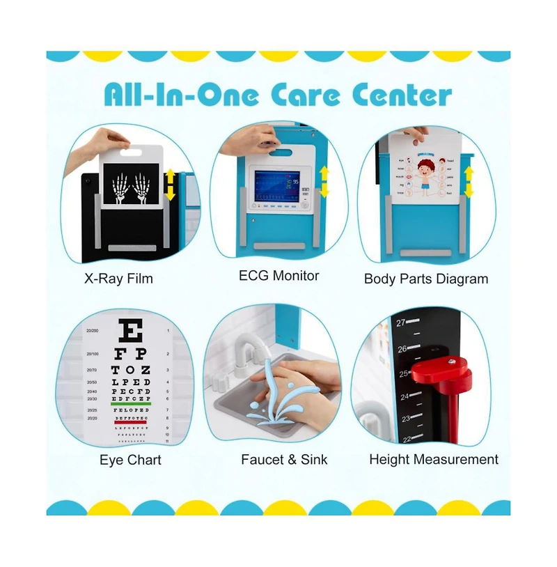 Hongge Kids Medical Center Playset with Doctor Tools and Interactive Clinic Features