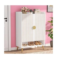 Slickblue Wooden Shoe Storage Cabinet with Doors for Hallway Entryway