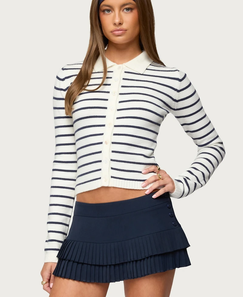 Edikted Women's Loreen Striped Knit Cardigan