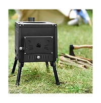 Artudatech Portable Wood Stove with Top Warming Platform for Camping Cooking & Outdoor Heating