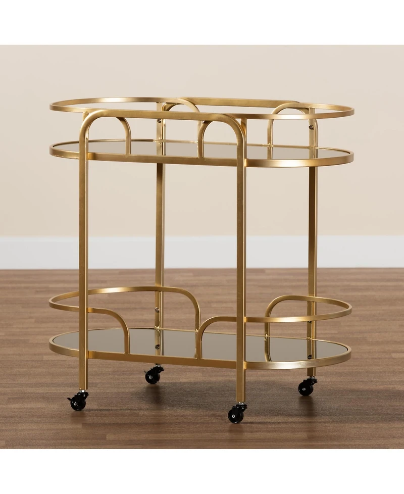 Furniture Leighton 18" Glass Contemporary Wine Cart