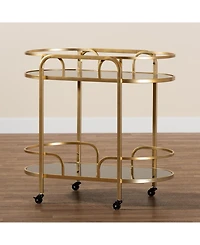 Furniture Leighton 18" Glass Contemporary Wine Cart