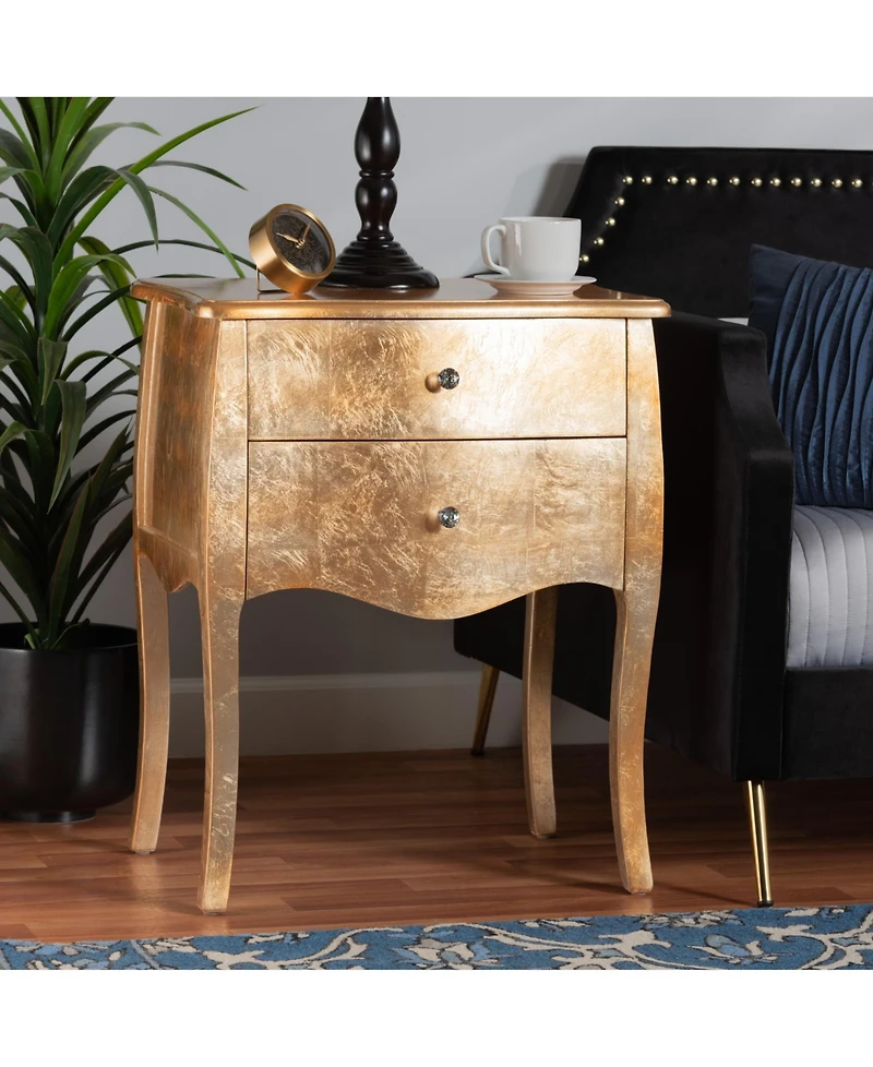 Furniture Patrice 22.8" Wood 2-Drawer End Table