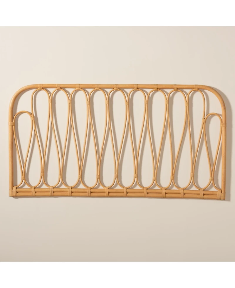 Furniture Carrick 2" Rattan Bohemian Queen Wall-mount Headboard