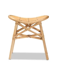 Furniture Elgon 18.5" Rattan Bohemian Footstool