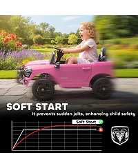 Qaba 12V Licensed Dodge Ram 3500 Kids Ride on Car with Dual Motors,