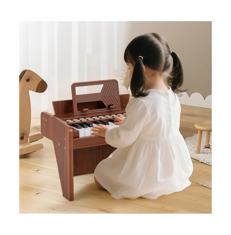 Hongge Kids Mini Digital Piano Keyboard with Lighted Teaching Mode and 25 Keys