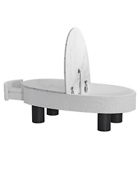 Streamdale Furniture Oval Faux Marble Mid-Century Modern Coffee Table with Hidden Drawer