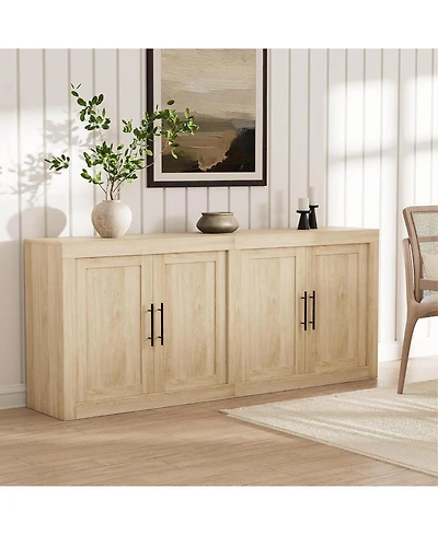 Gaomon 70.8" Sideboard Buffet Cabinet with Storage, 4-Door Mid-Century Modern Wood Credenza, Coffee Bar & Media Console for Living Room