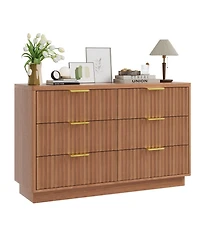 Gaomon 47 in Modern 6 Drawer Dresser Wood Chest of Drawers Storage Cabinet