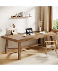 Tribesigns 71-Inch Executive Desk, Farmhouse Office Computer Desk with Sturdy Leg Structure, Writing Table