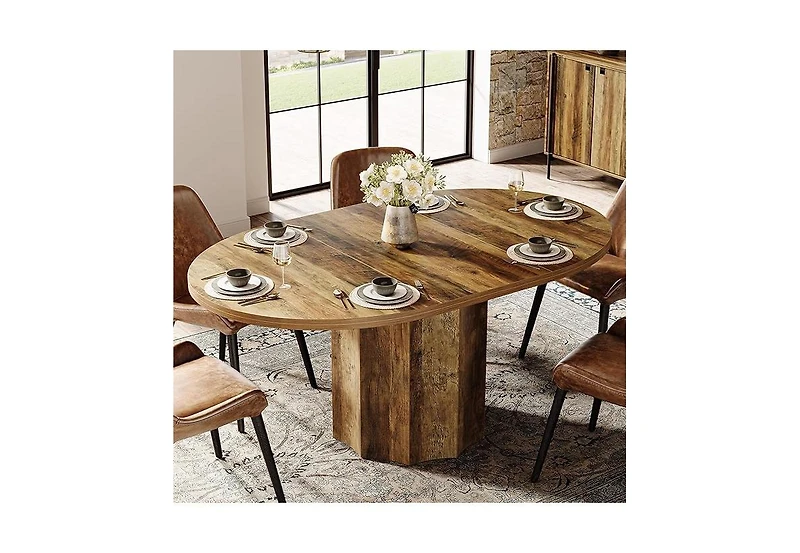 Tribesigns Dining Table for 2-4 People, 31.5 Inches Small Modern Kitchen Table with Storage Shelf, Dining Room