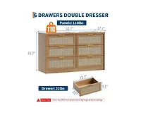 Gaomon 53" Rattan Dresser for Bedroom