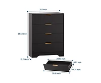 gaomon Fluted Dresser for Bedroom with 4 Drawers