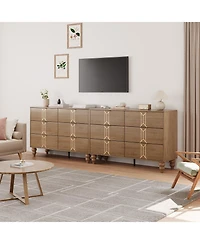 gaomon 6 Drawer Dresser with Vintage Pattern Design, Modern Chest Dresser