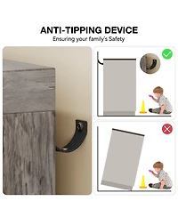 gaomon 43.3'' H Armoire Wardrobe Closet with 4 Drawers and 2 Doors, Hanging Rod