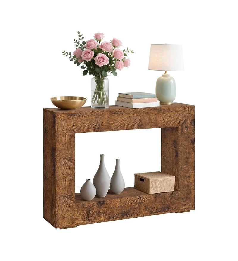 gaomon 47" Entryway Console Table, Farmhouse Sofa Table Behind Couch with Storage Shelf, Elegant & Spacious Long Hallway & Foyer Table