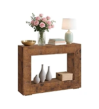 gaomon 47" Entryway Console Table, Farmhouse Sofa Table Behind Couch with Storage Shelf, Elegant & Spacious Long Hallway & Foyer Table