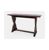 Jofran Fairview Transitional Herringbone Distressed Acacia Sofa Table