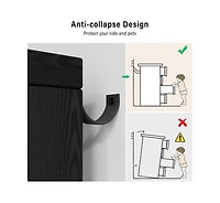 Gaomon 5-Drawer Wooden Oak & Gold Modern Tall Dresser with Deep Storage