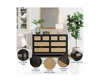 Gaomon Rattan Dresser for Bedroom with Metal Handles
