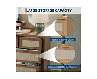 gaomon Rattan 7 Drawers Dresser for Bedroom