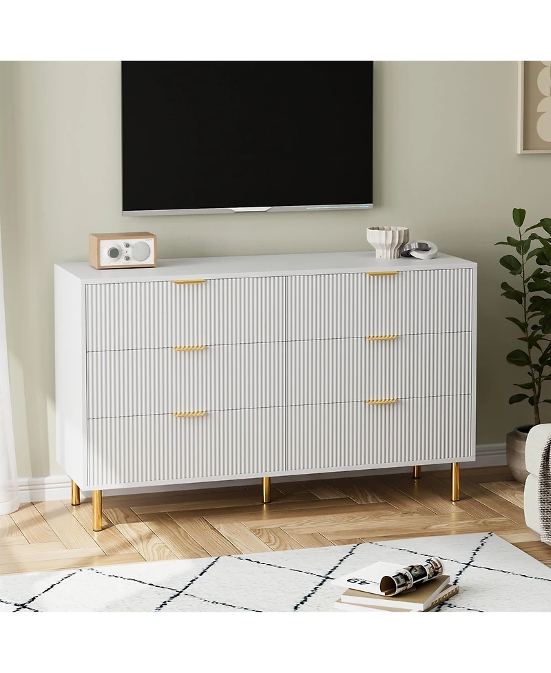 gaomon 6 Drawer Dresser for Bedroom, Large Chest of Drawers, Modern Wood Storage Organizer