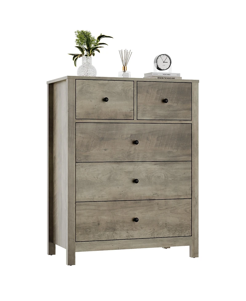 gaomon 5 Drawer Dresser for Bedroom, Modern Tall Organizer with Storage Drawers
