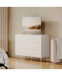 Gaomon 6 Drawer Dresser, Modern White Chest of Drawers