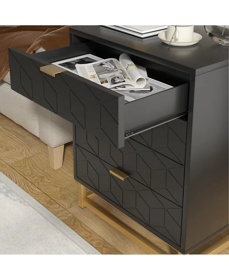 gaomon 4 Drawer Gold Metal Handles and Sturdy Mdf Construction Modern Dresser