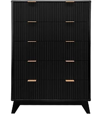 Gaomon Modern Fluted 5-Drawer Dresser, 48" Tall Wood Chest with Anti-Tip Safety, Deep Storage Organizer for Bedroom, Living Room, or Closet