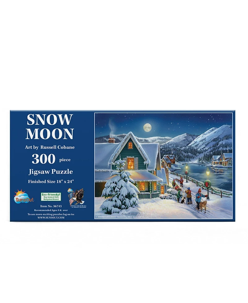 SunsOut Snow Moon 300 piece Jigsaw Puzzle for Adults Christmas