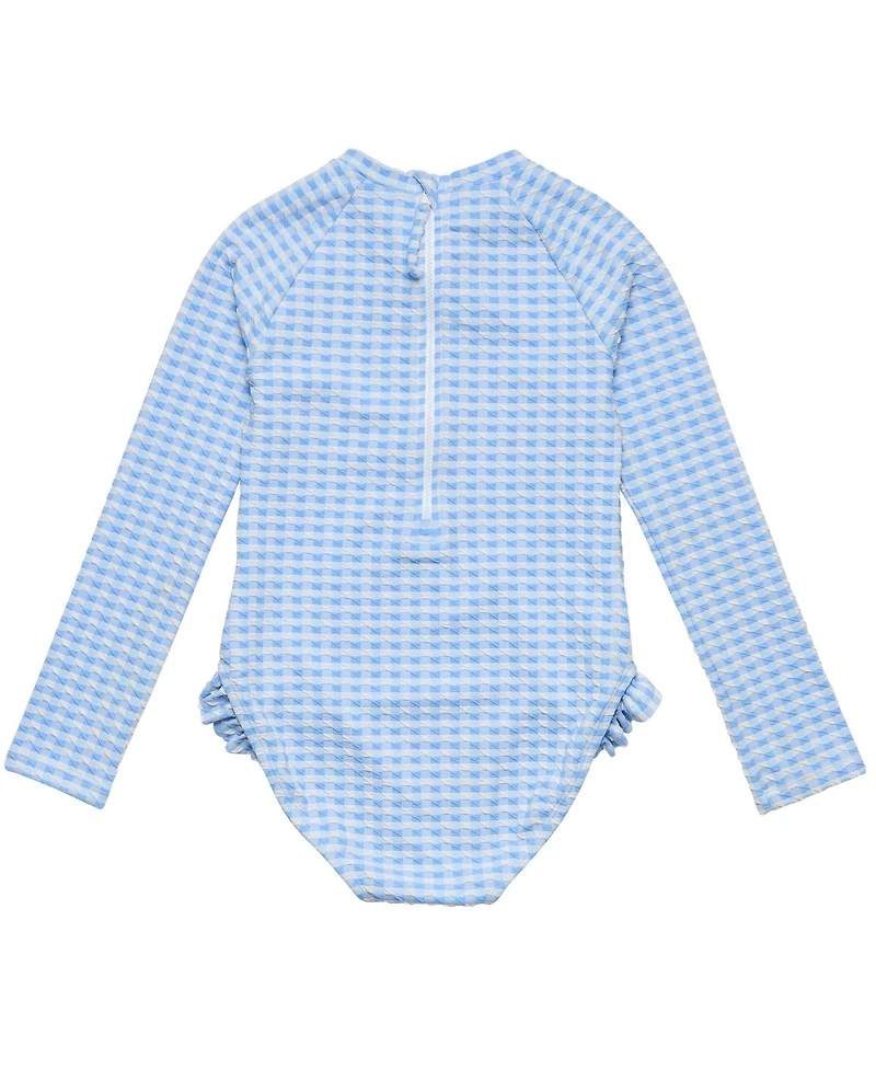 Snapper Rock Little Girls Seaside Gingham Leg Frill Surf Suit
