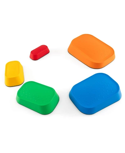 Costway 5 Pcs Balance Stepping Stones for Kids with Non-Slip Surface and Edging