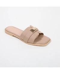 Berness Women's Kallen Slide Sandals with Gold-Tone Accent