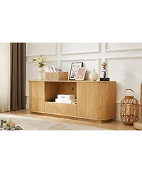 Streamdale Furniture 64" Wavy Tv Stand - Natural