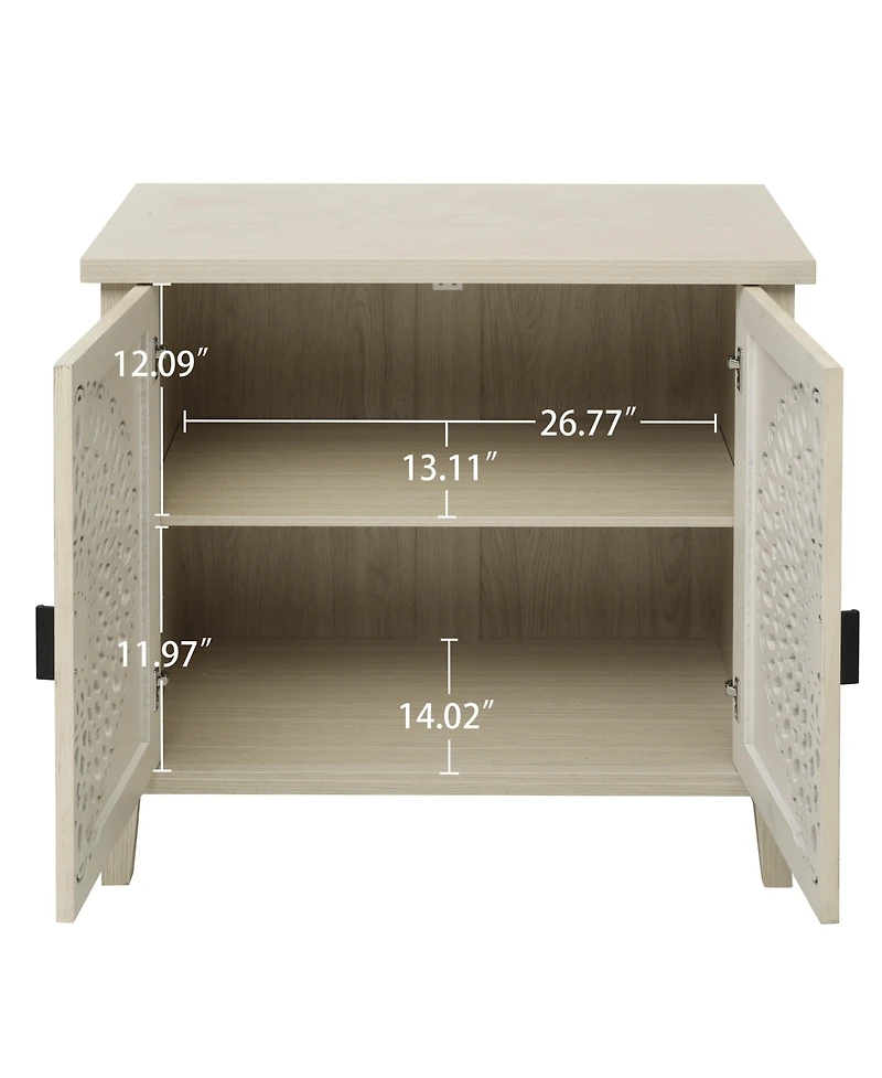 Streamdale Hollow-Carved 2 Door Accent Cabinet with Adjustable Shelf