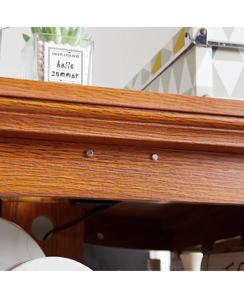 Streamdale Furniture Vintage Curio Cabinet - Glass Doors, Adjustable Shelves, Dark Oak