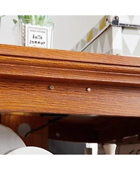 Streamdale Furniture Vintage Curio Cabinet - Glass Doors, Adjustable Shelves, Dark Oak