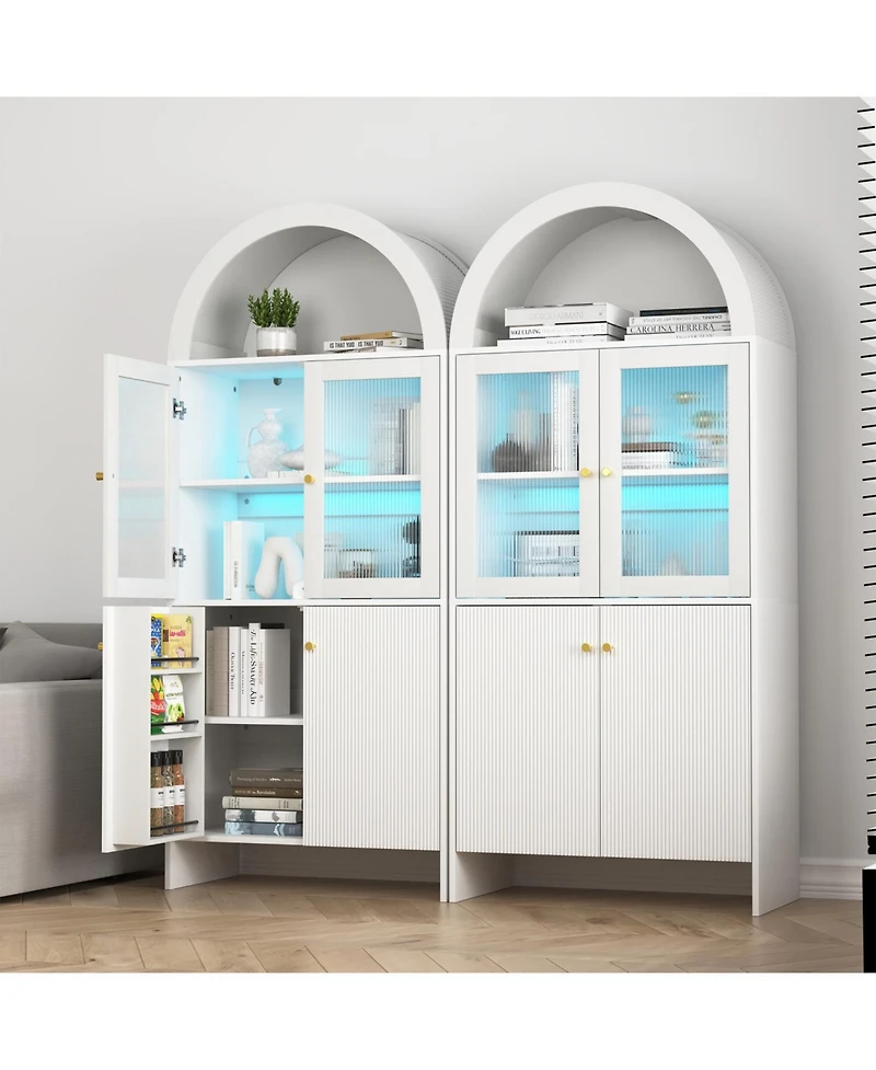 Streamdale Tech-Inspired Dome Cabinet- Snack Storage & Led Lighting