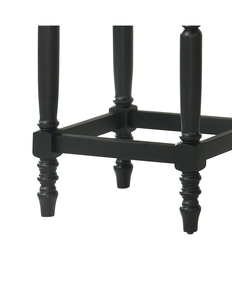 Streamdale Furniture Streamdale Rustic Black Counter Stools (Set of 2) - 26 Inch, Padded Seat & Nailhead Trim