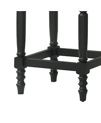 Streamdale Furniture Streamdale Rustic Black Counter Stools (Set of 2) - 26 Inch, Padded Seat & Nailhead Trim