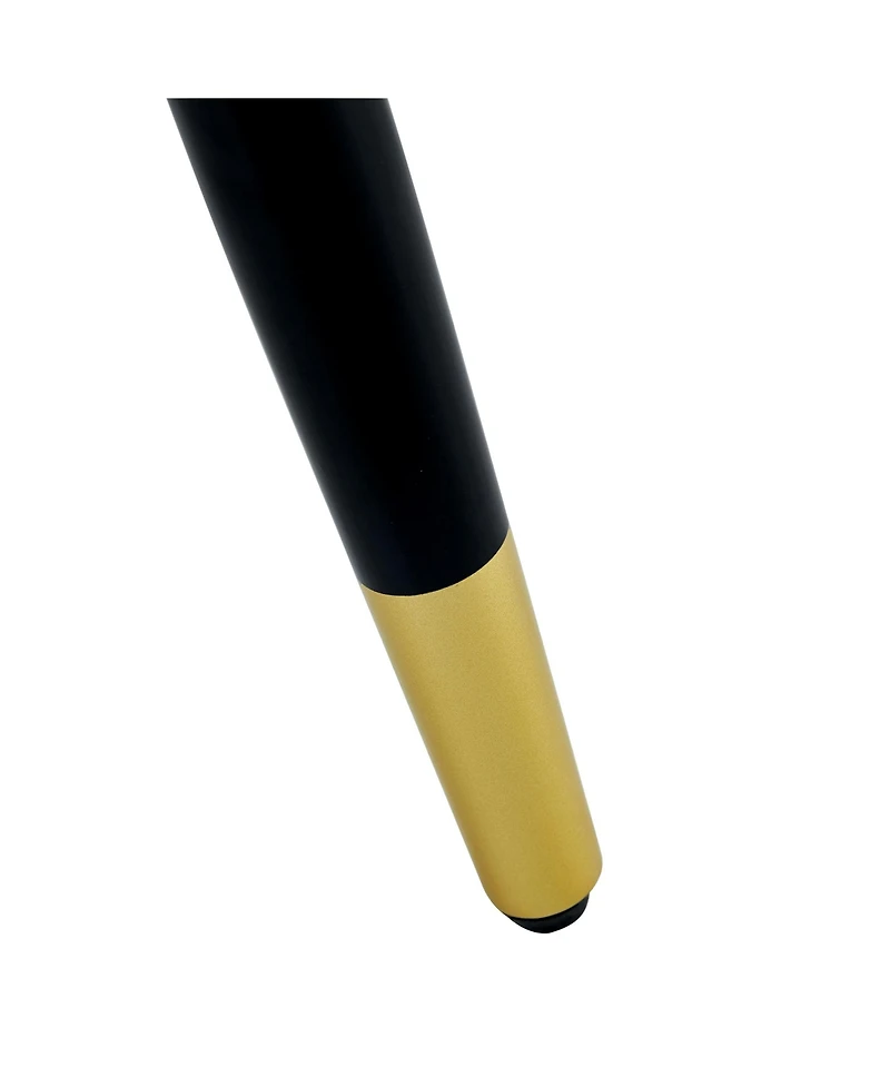 Streamdale Pu Leather Dining Chairs, Black Metal Legs, Set of 4 (Black/Pu)