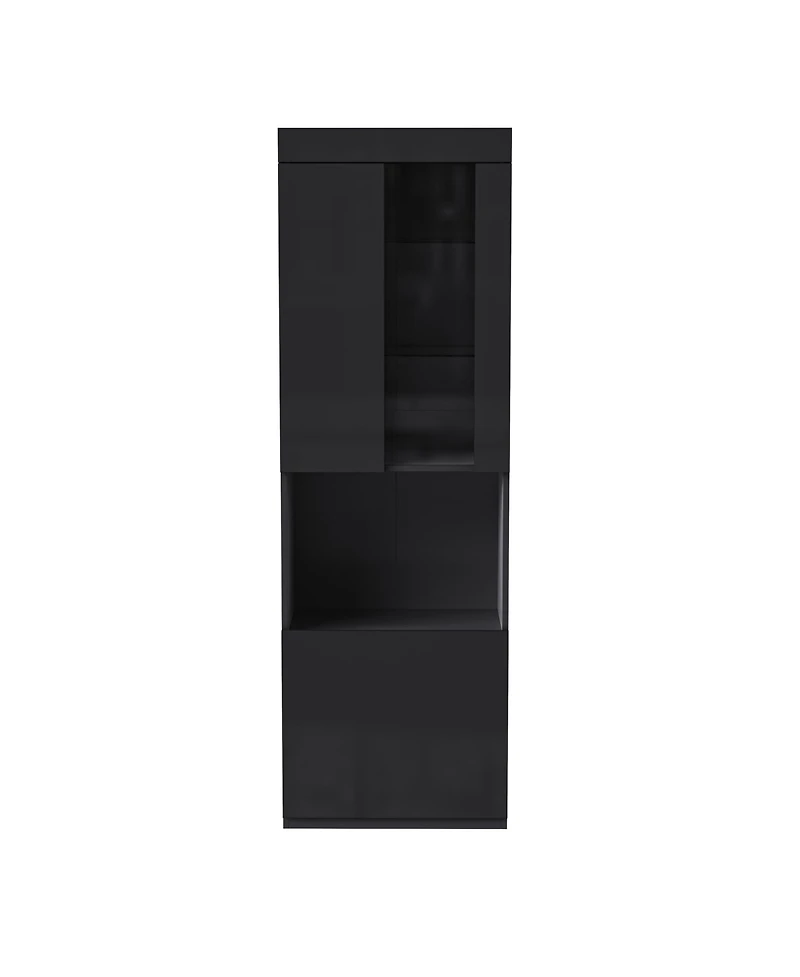 Streamdale Furniture Led Storage Cabinet with Acrylic Door