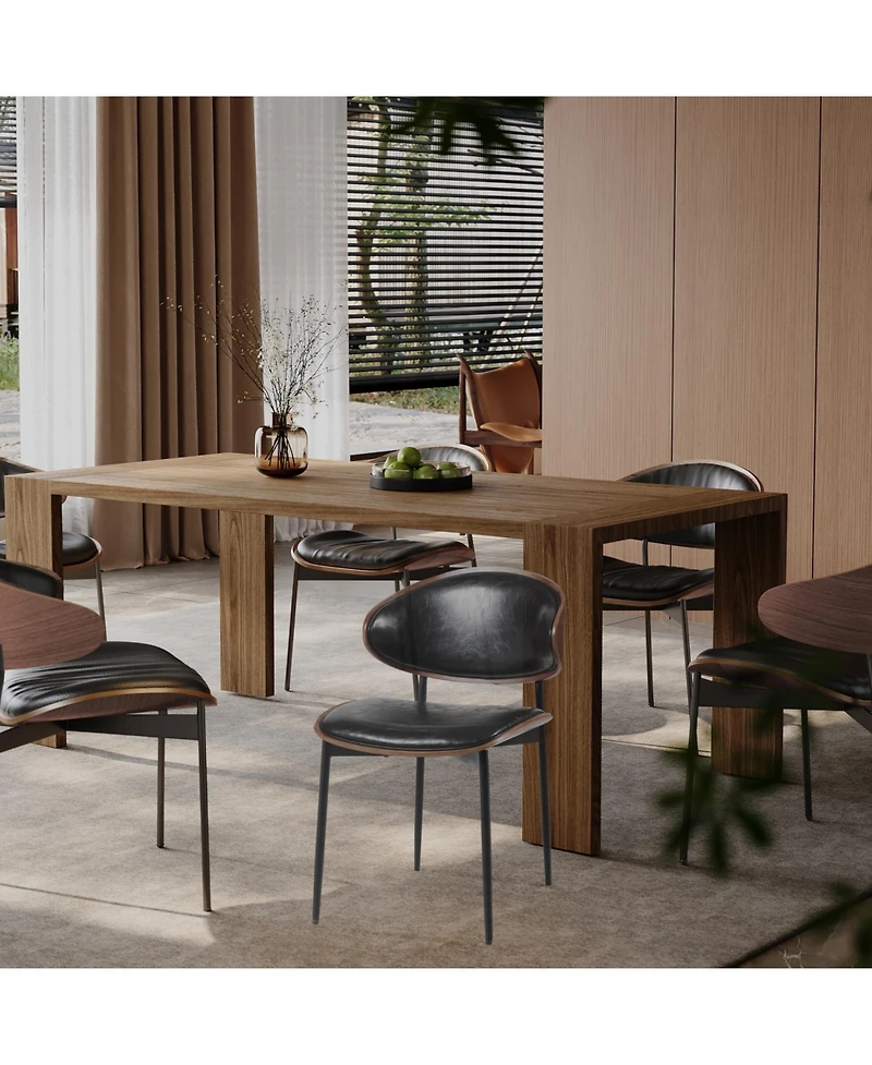 Streamdale Furniture Bentwood Dining Chairs - Set of 2 Leather Seats