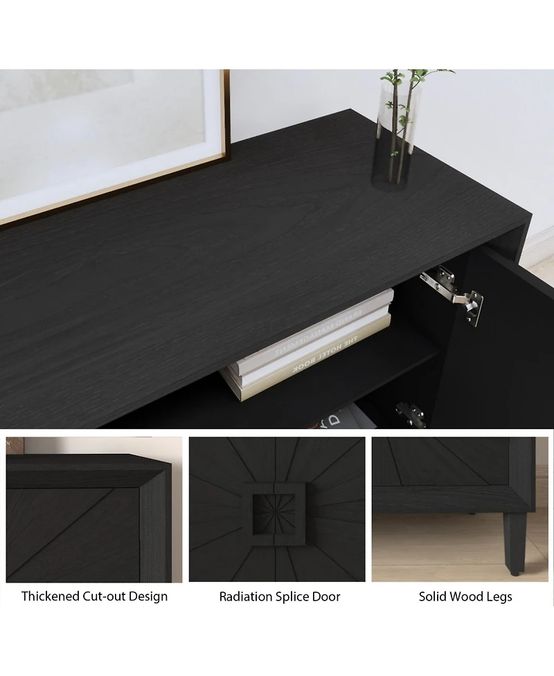 Streamdale Furniture Rustic Black Farmhouse Credenza