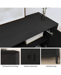 Streamdale Furniture Rustic Black Farmhouse Credenza