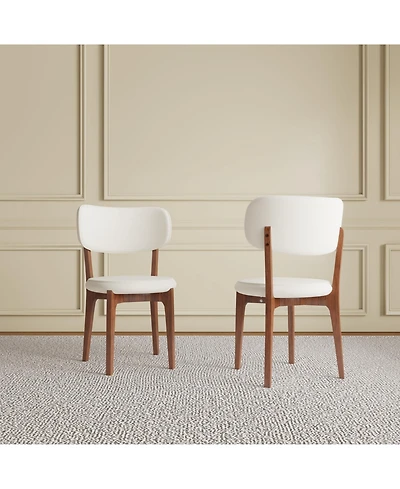 Streamdale Modern White Pu Leather Dining Chairs (Set of 2)