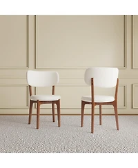 Streamdale Modern White Pu Leather Dining Chairs (Set of 2)
