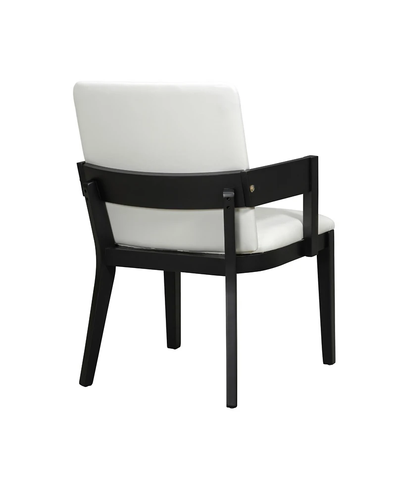 Streamdale Furniture Wood & Pu Leather Upholstered Dining Chairs Set of 2